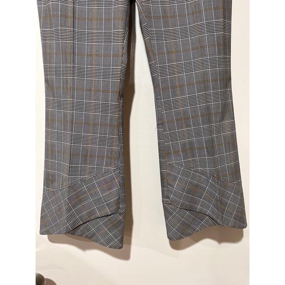 Robert Rodriguez Plaid Crop Flare-Hem Tailored Trousers Size 4 Mid Rise Dressy - Picture 7 of 15